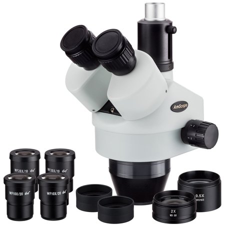 AMSCOPE 3.5X-180X Trinocular Zoom Stereo Microscope Head SM35180T